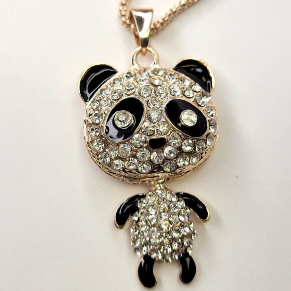 Crystal Panda Pendant Necklace - Picture 3 of 11